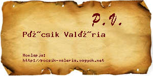 Pócsik Valéria névjegykártya