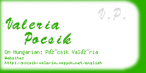 valeria pocsik business card